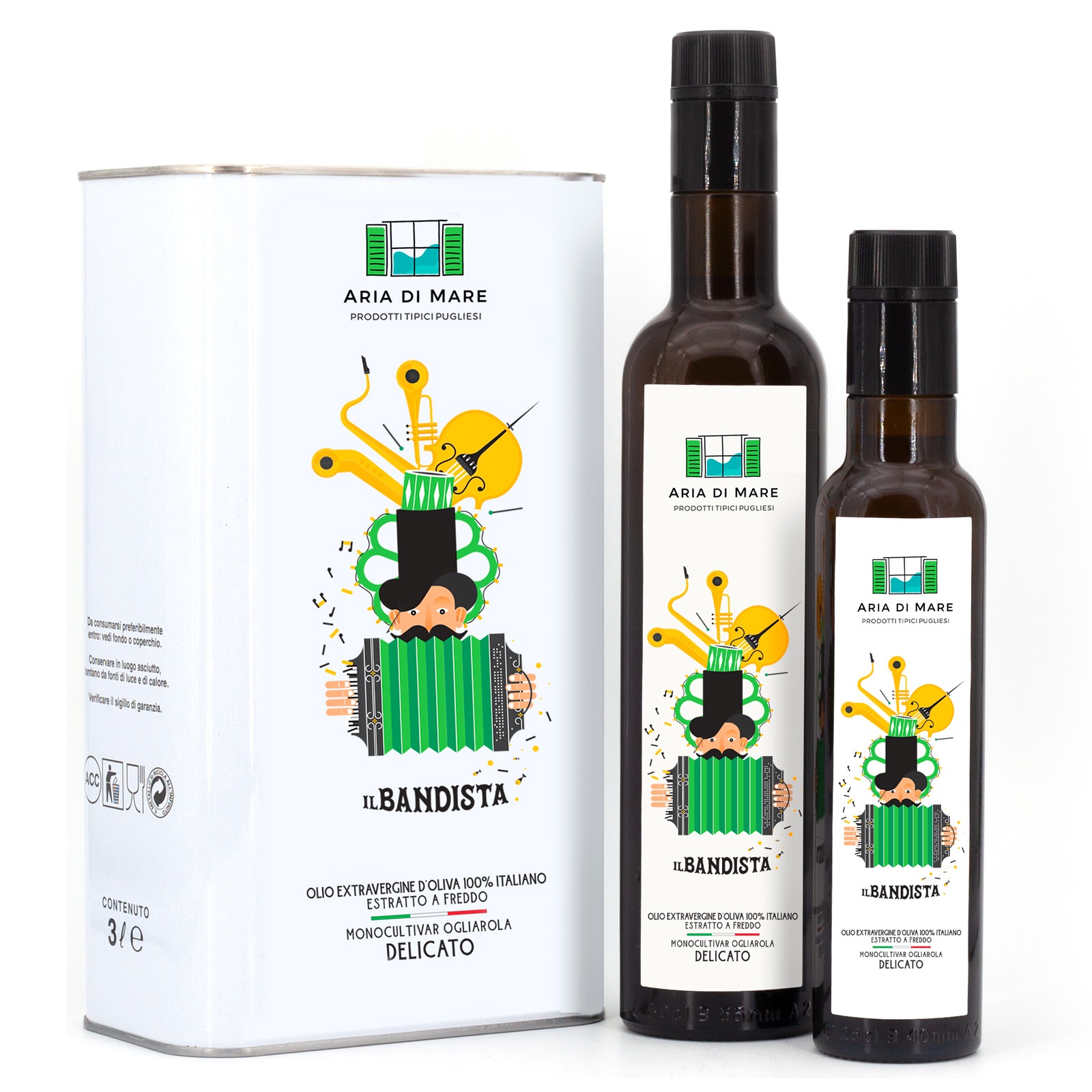 Monocultivar Ogliarola delicate extra virgin olive oil “Il Bandista”
